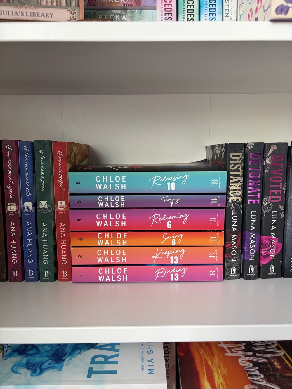 Chloe Walsh Paperback Set — Taming 7 Rare Out of Print Colored Spine Edition
